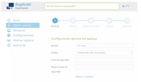 captura de pantalla de Duplicati