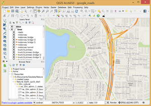 captura de pantalla de QGIS